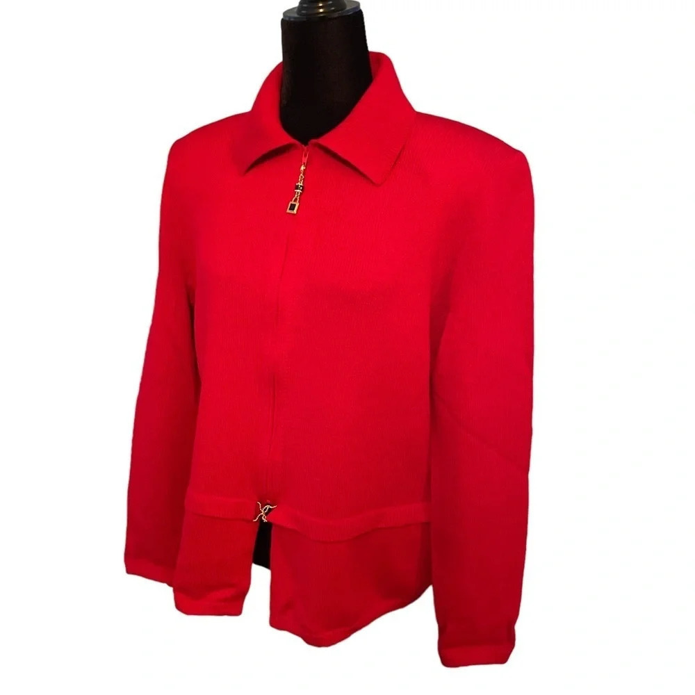 Vintage ST. JOHN Santana Knit Red Blazer Jacket